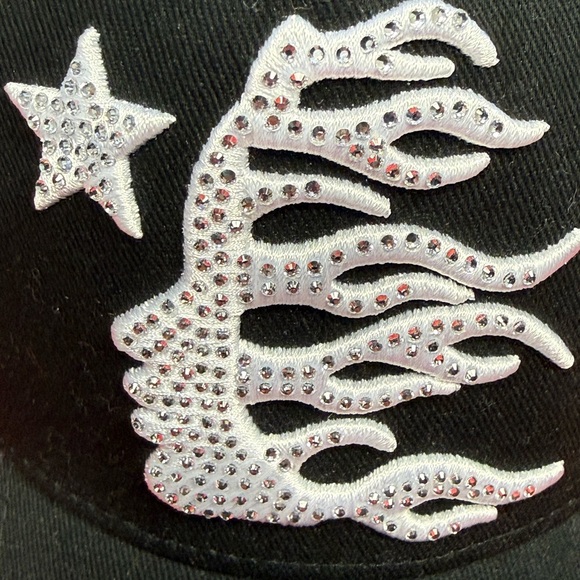 Hellstar OG Logo Rhinestone Black and Silver Men's Hat - Picture 3 of 4